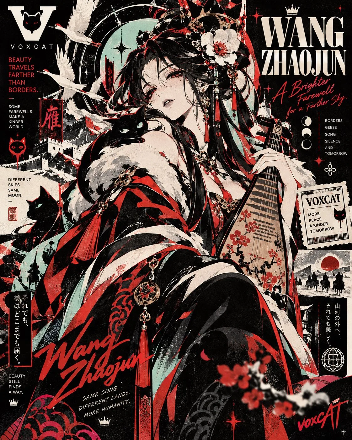 Voxcat neo gothic pop collage poster — Sonra