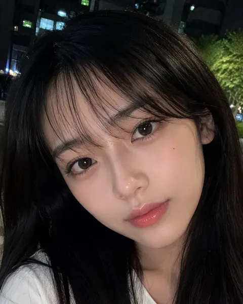 Ultra realistic smartphone photo japanese woman night street