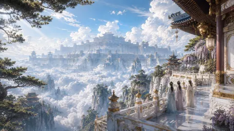 Oriental divine realm super scale royal capital cinematic
