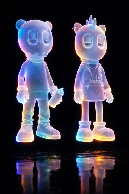 Frosted hologram figure