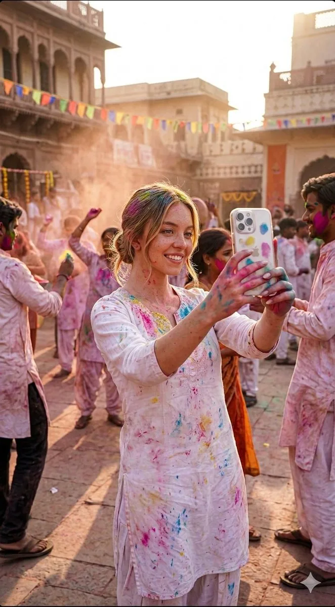 Holi mirror selfie — Sonra