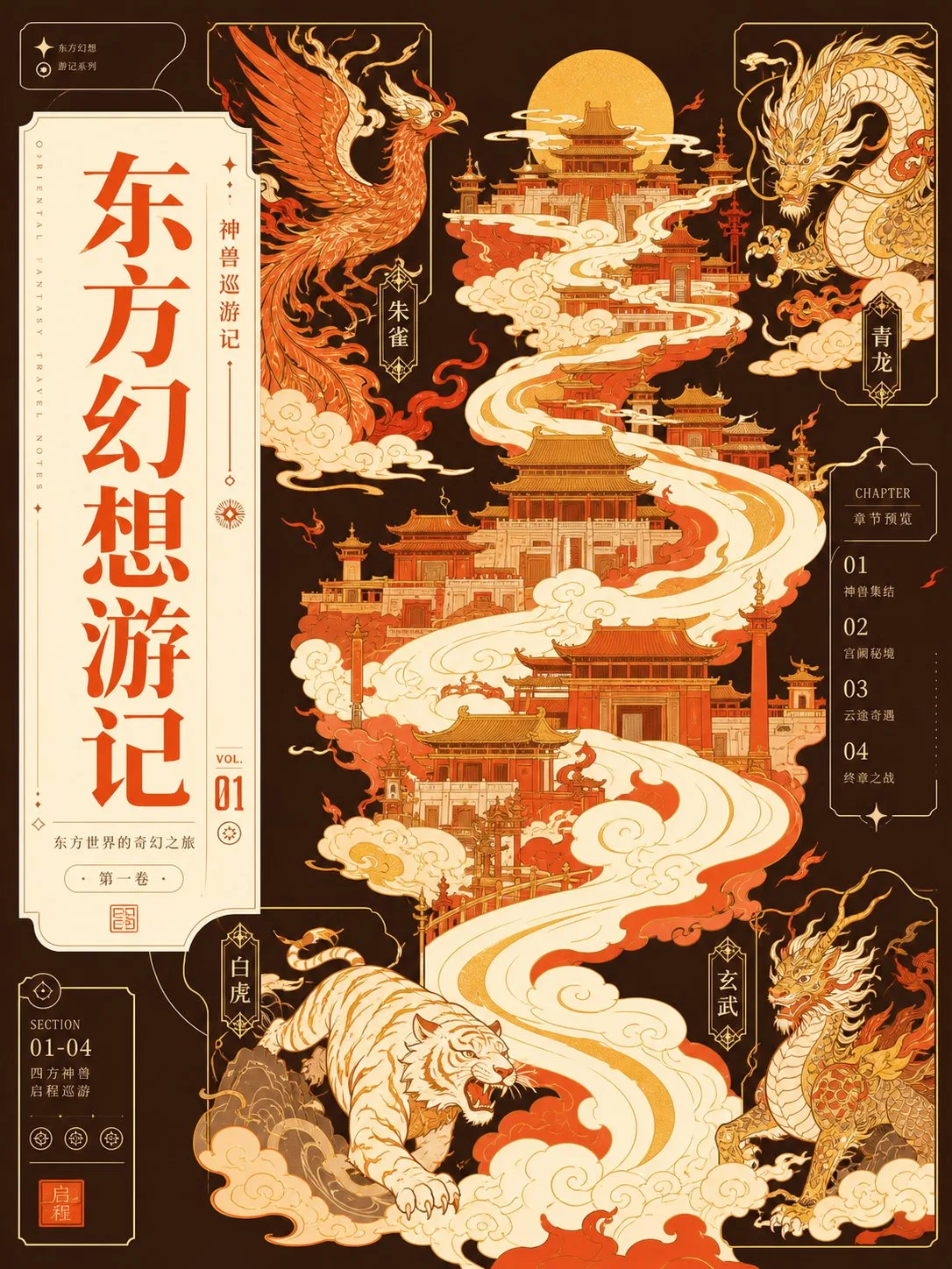 Oriental fantasy travelogue modern graphic design cover — After