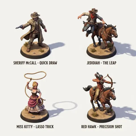 Ultra hd western cowboy 3d isometric model