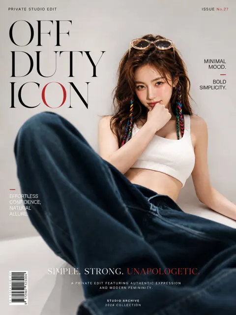 High end fashion magazine cover editorial prompt