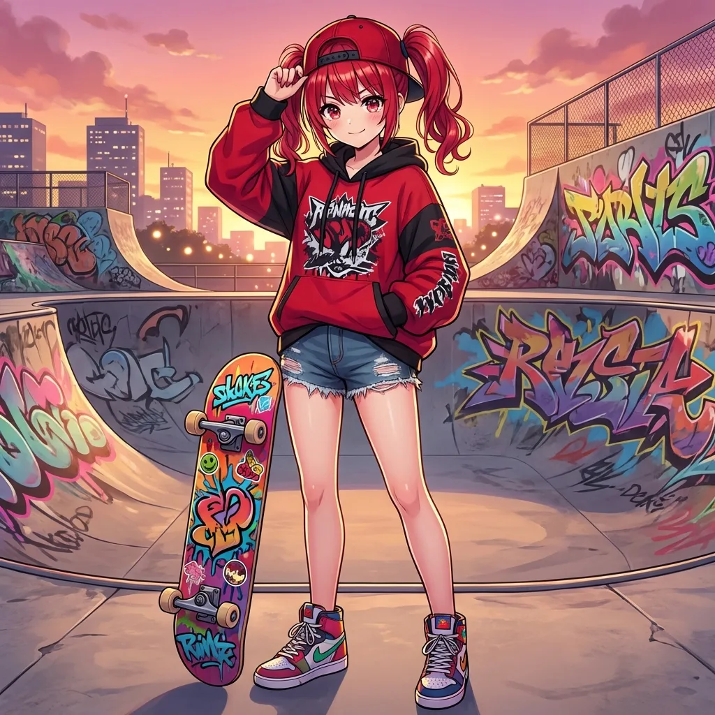 Sunset skateboard trick — After