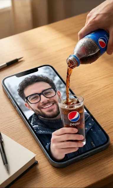 Cross dimensional pepsi pour