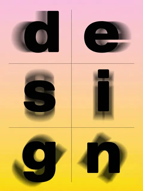 Brutalist motion blur typography