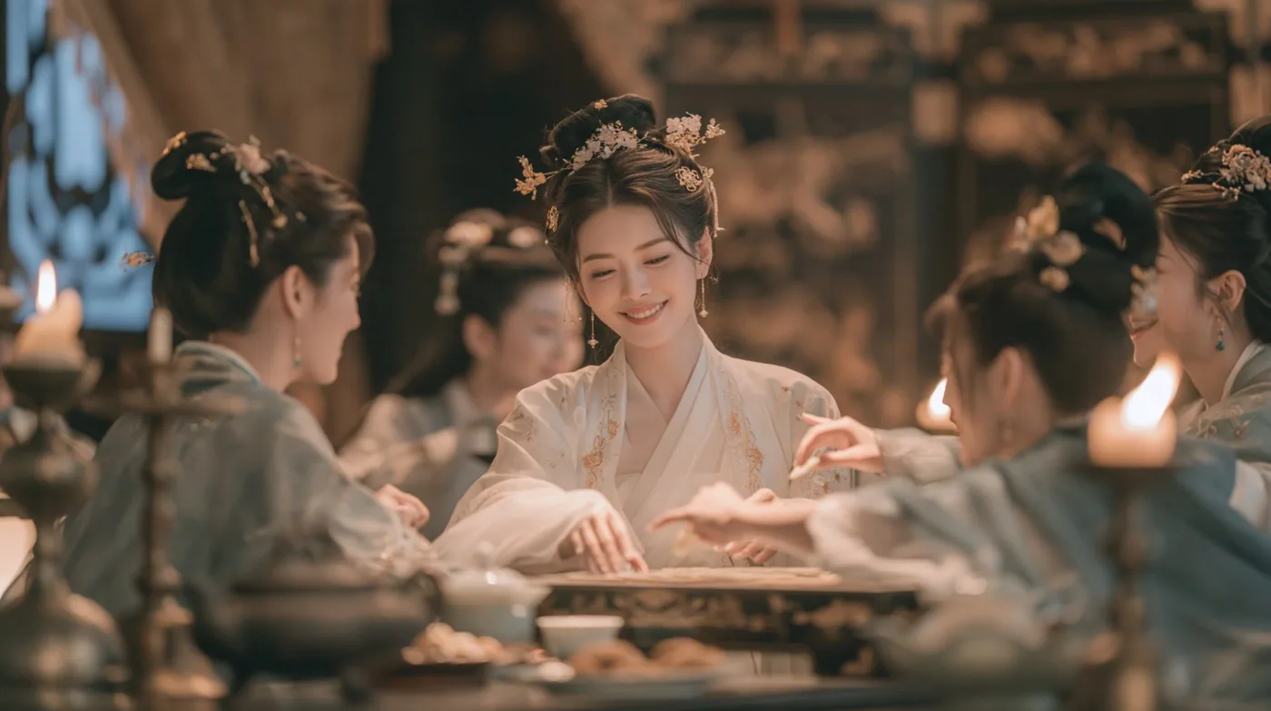Tang dynasty noblewomen night gathering shuanglu — Sonra