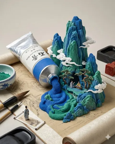 Pigment tube landscape