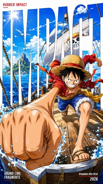 One piece character anime editorial poster prompt