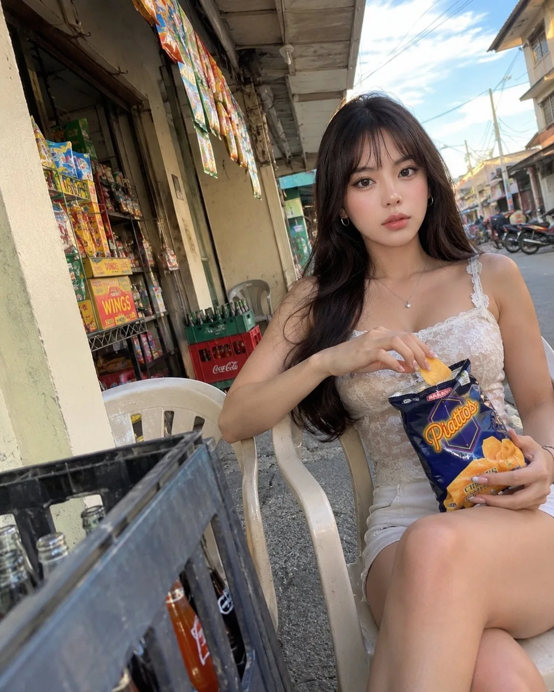 Sony ericsson k800i convenience store girl snapshot — After