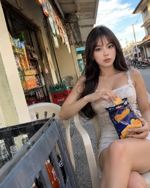 Sony ericsson k800i convenience store girl snapshot