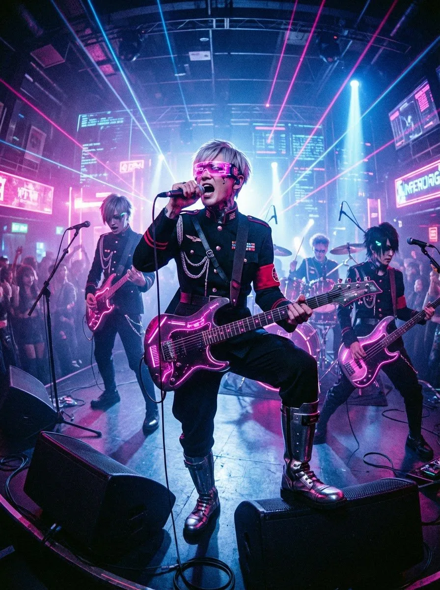 Cyberpunk visual kei shibuya — Sonra
