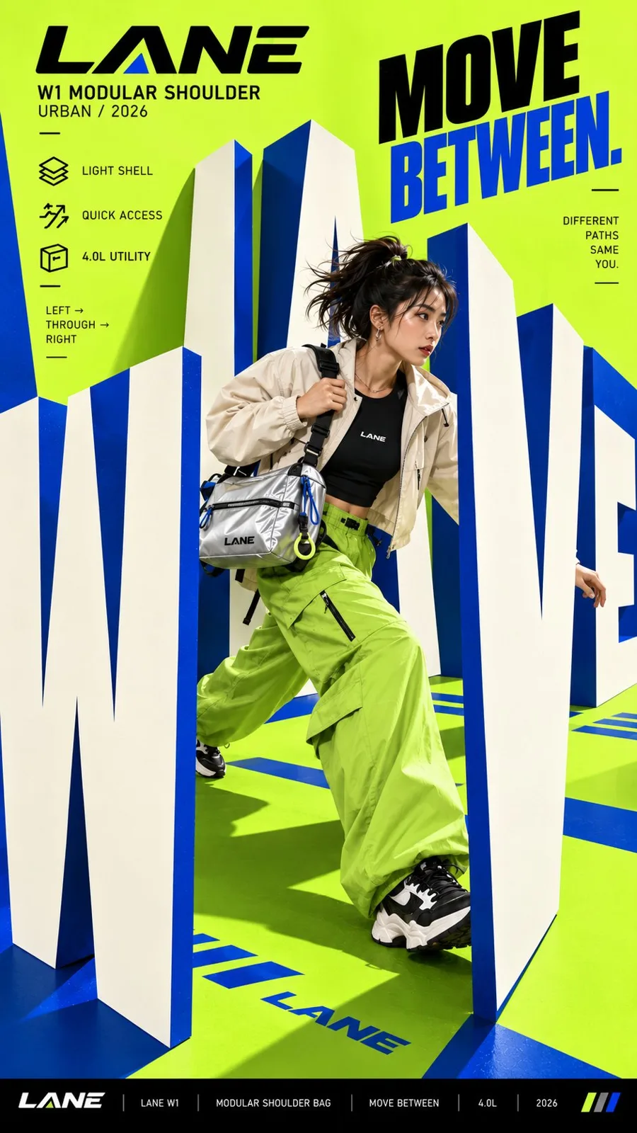 Bold editorial typography spatial interaction poster — After