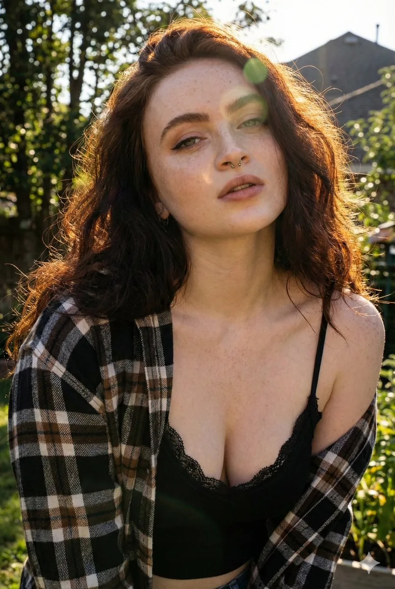 Backlit copper hair portrait — Sonra