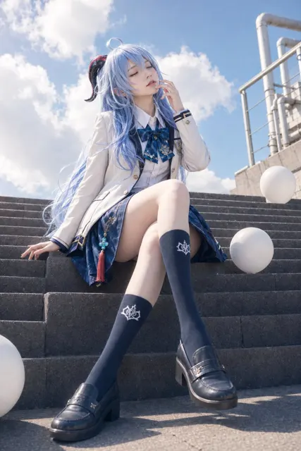 Summer blue sky low angle clear portrait