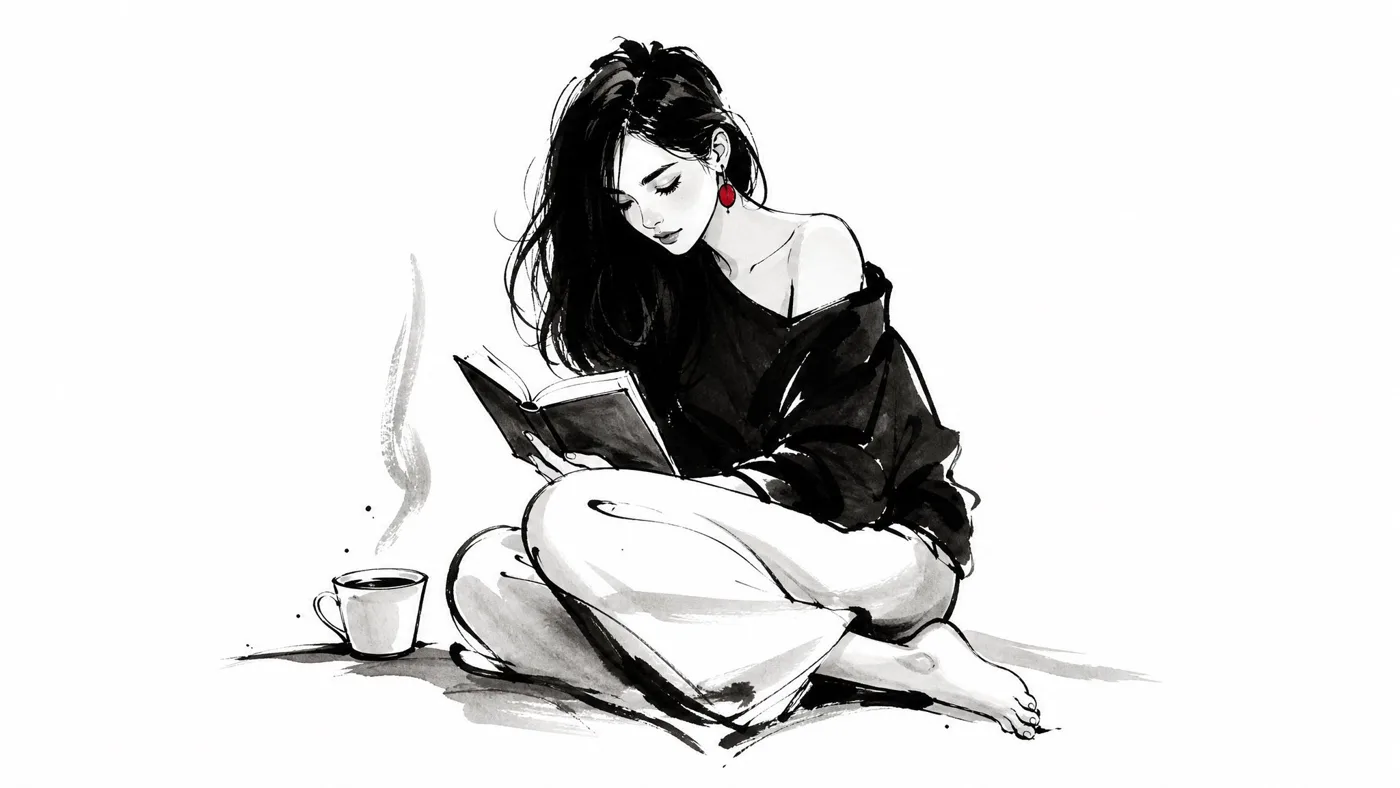Expressive minimalist ink illustration — Sonra