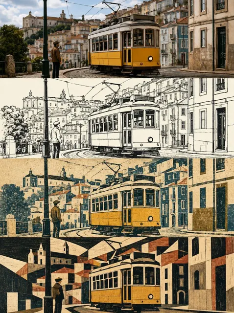 Four layer progressive multi dimensional scene poster