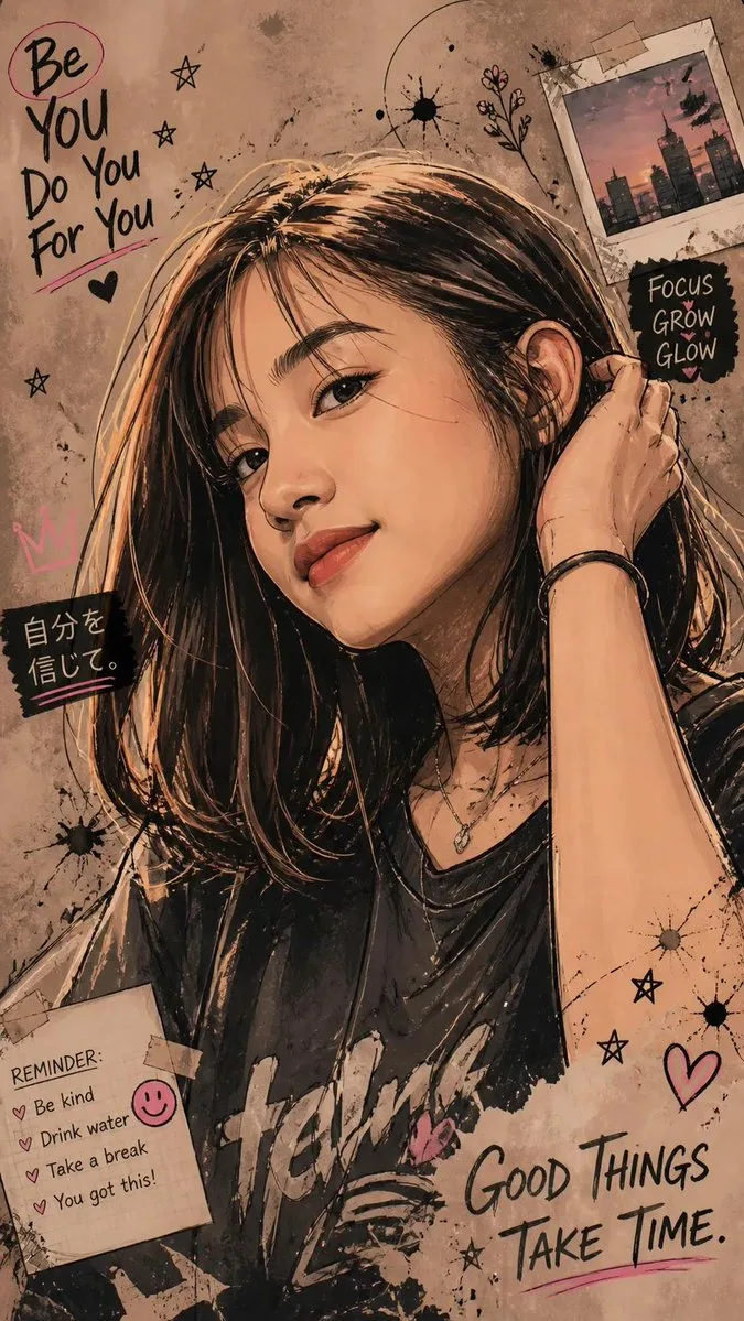 Inspirational digital illustration of girl — After