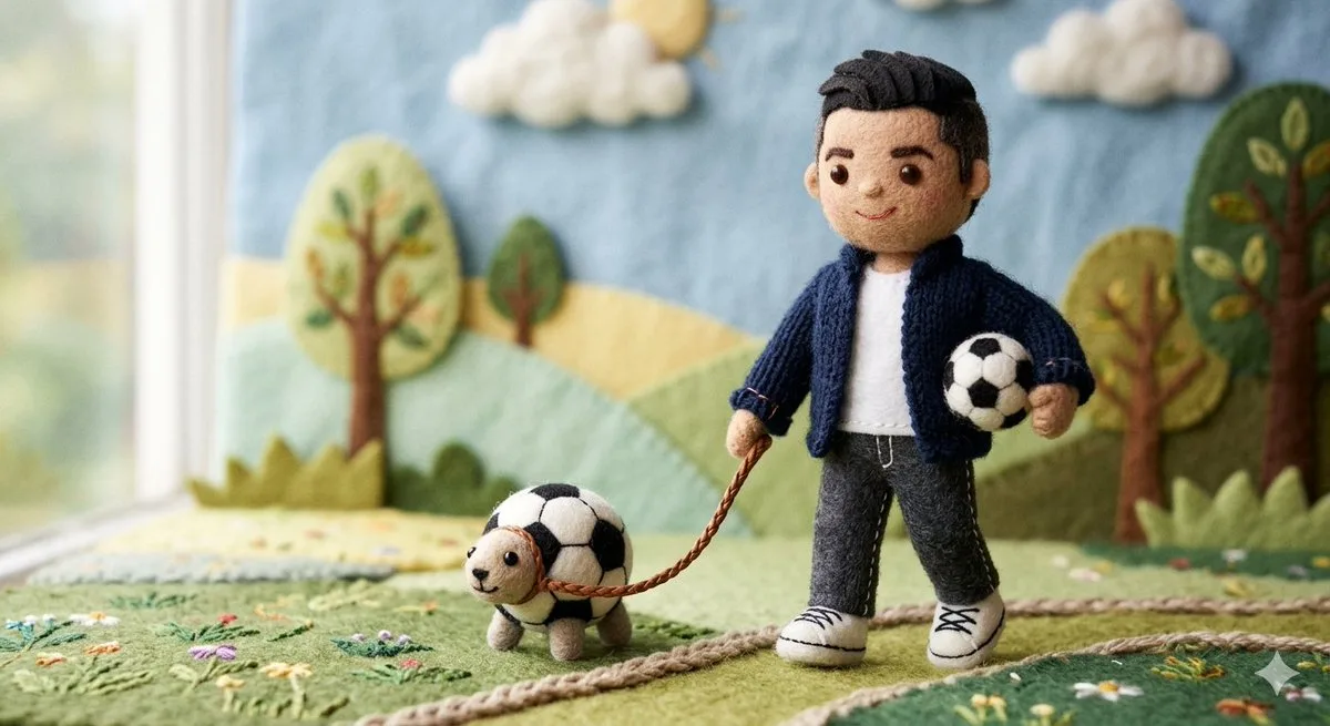 Handmade felt stop motion celebrity pet — After