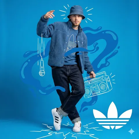 Creative graffiti photography blue streetwear