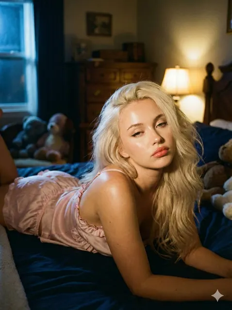 Dreamy pink satin girl portrait