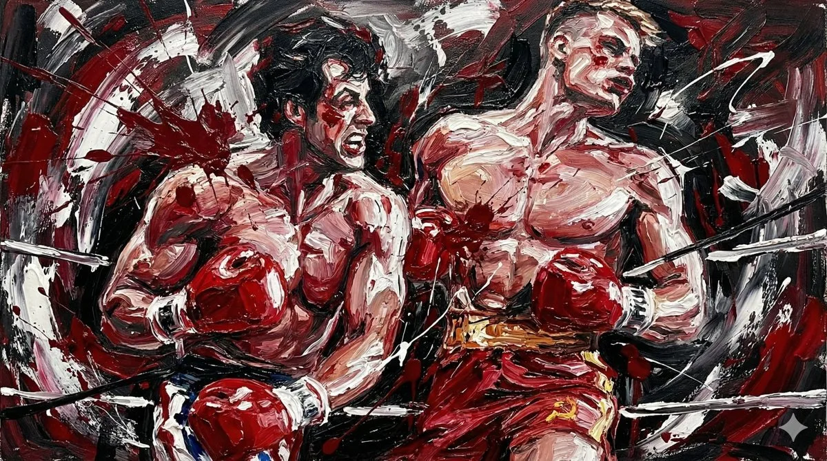 Wild brushstrokes abstract boxing — After
