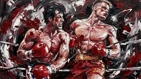 Wild brushstrokes abstract boxing