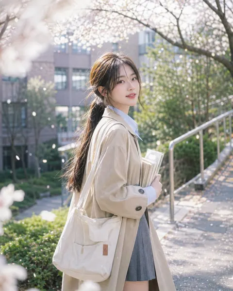 Seoul university campus cherry blossom fujifilm portrait