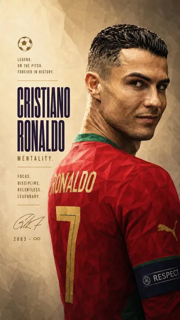 Ronaldo tribute low poly sports poster design