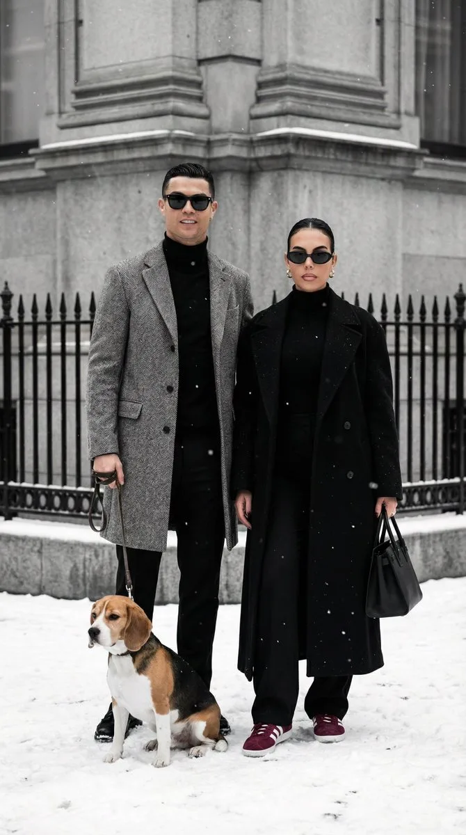Old money winter fashion couple — After