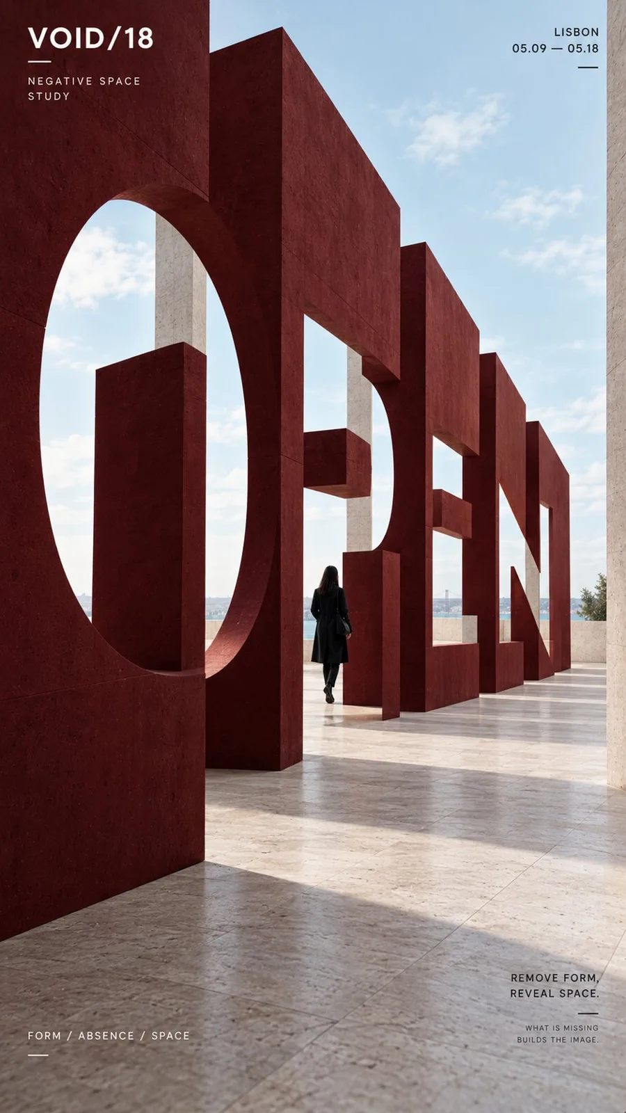 Contemporary perspective typography anamorphic poster — After