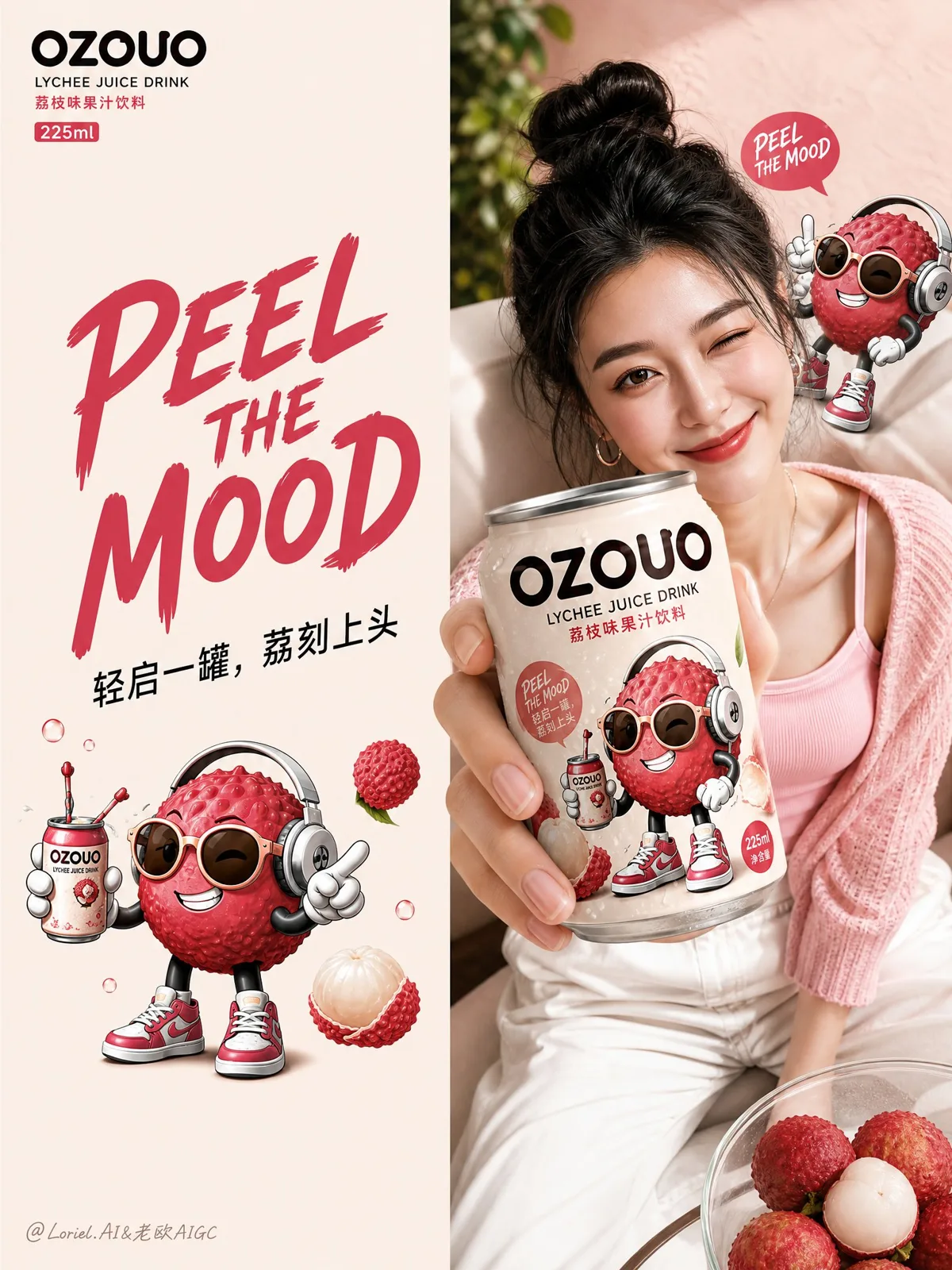 Ozouo fruit drink retail application board — Sonra