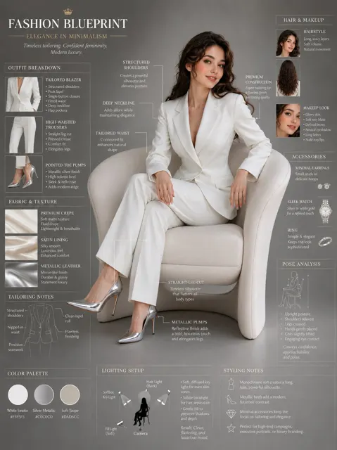 Elegant woman modern lounge chair fashion blueprint sheet
