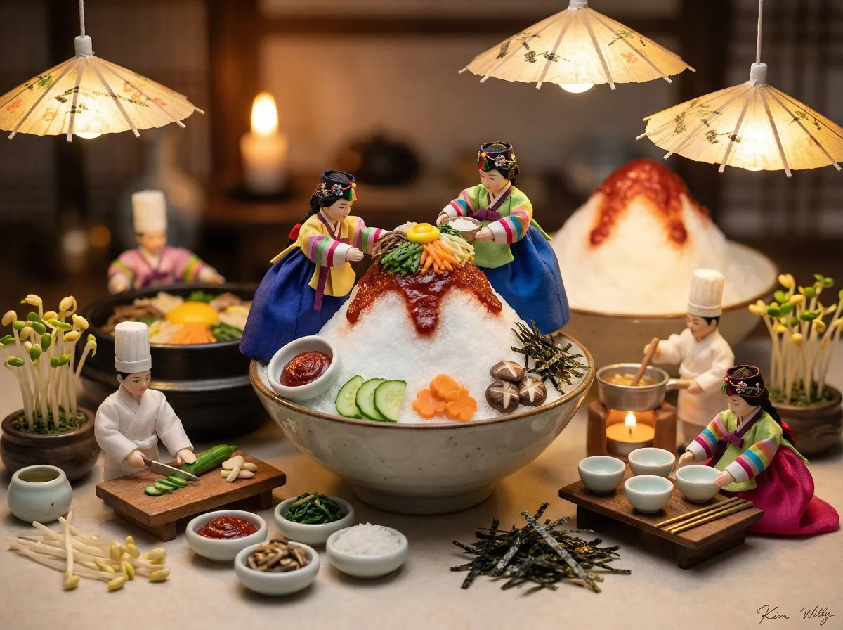 Tiny joseon chefs bibimbap patbingsu — Sonra