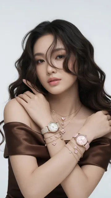 Korean model luxury jewelry studio portrait