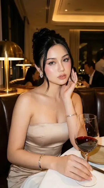 Ultra realistic elegant dinner portrait woman