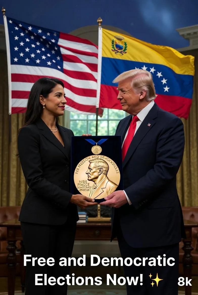 Historic moment machado trump nobel — Sonra