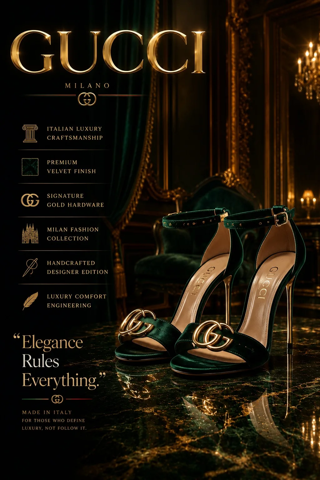 Luxury high heels fashion poster prompt — After