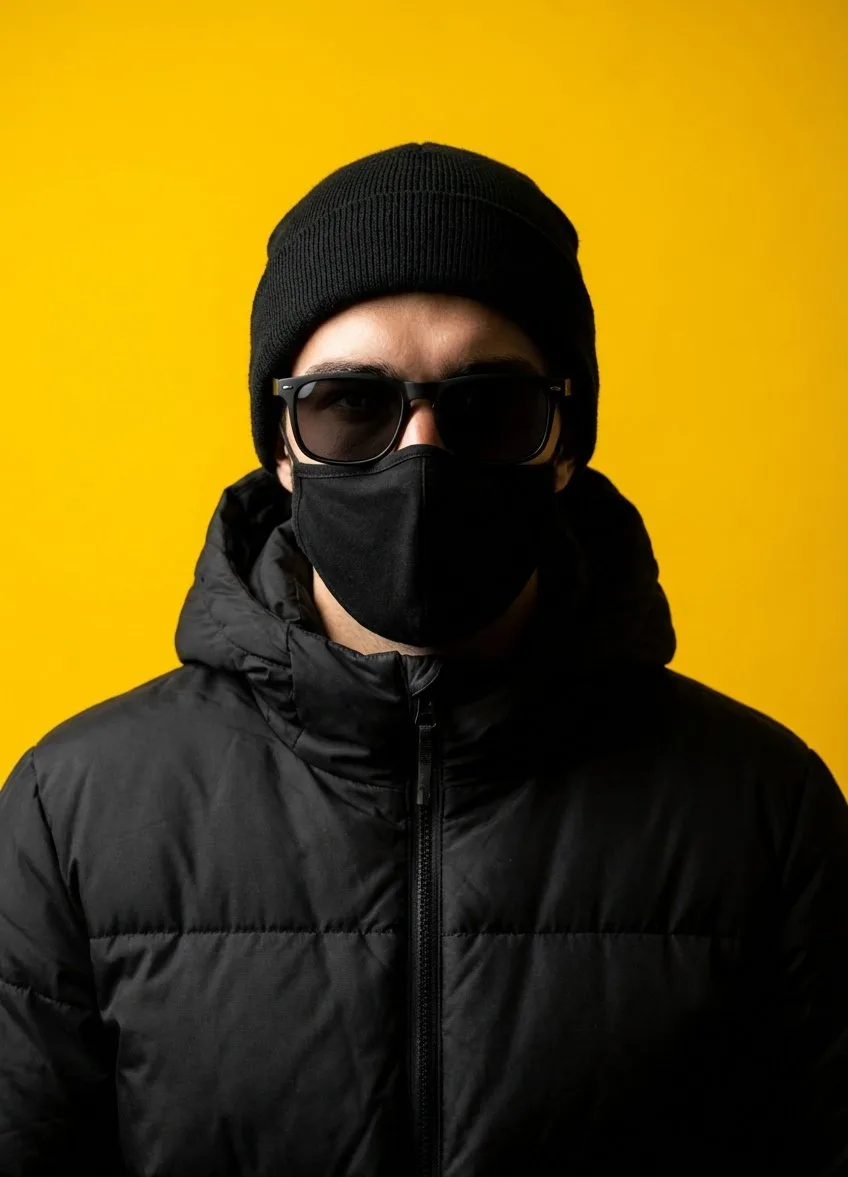 Vibrant yellow background anonymous fashion — After