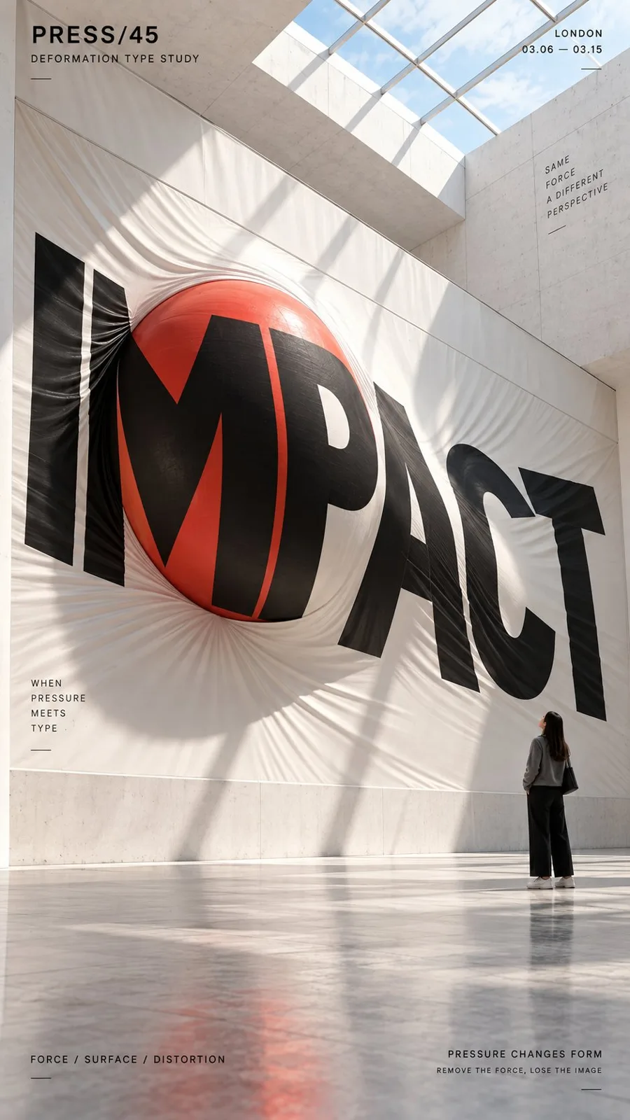Museum architectural word installation posters — Sonra