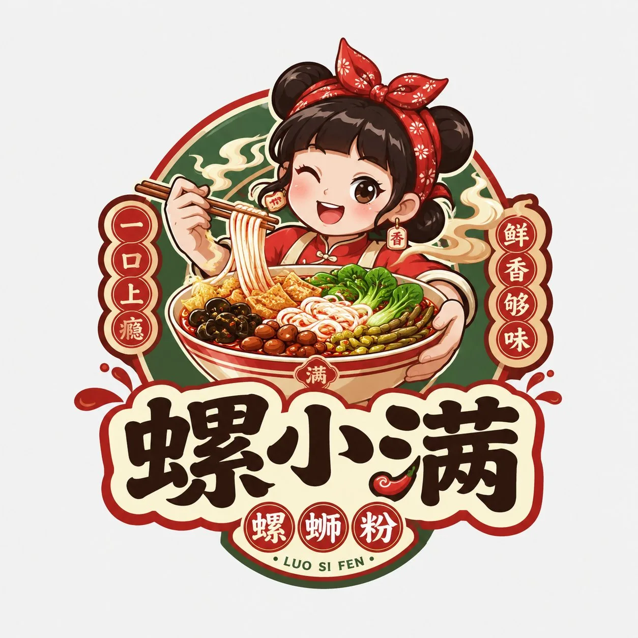 Chinese food mascot badge logo generator — Sonra