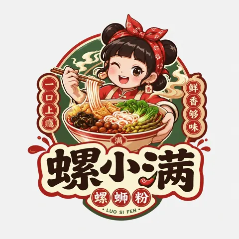 Chinese food mascot badge logo generator