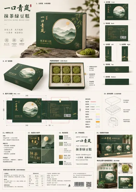 High end ecommerce pastry packaging design board