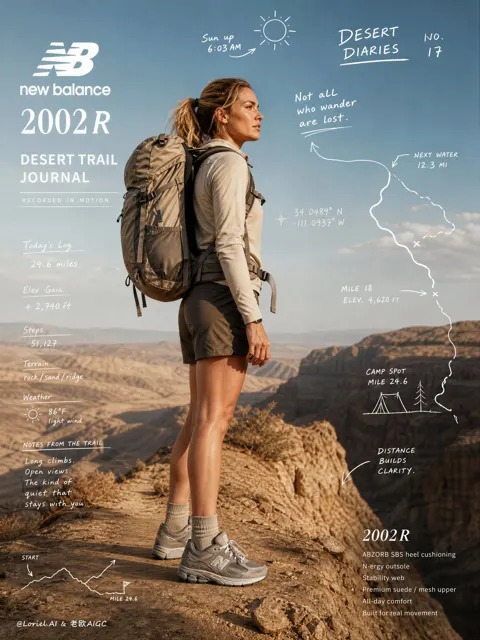New balance 2002r desert trail journal poster