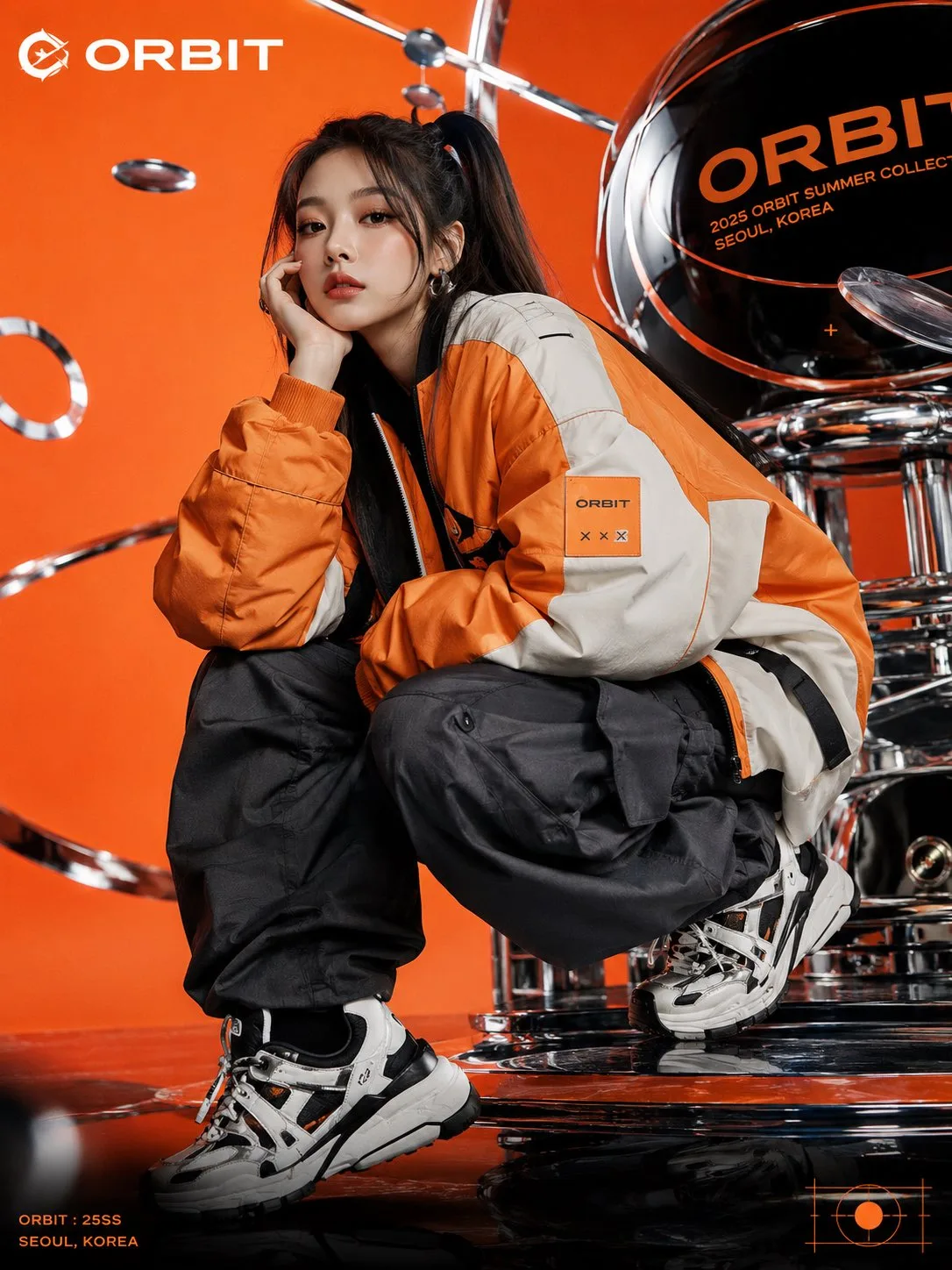 Korean streetwear fashion orbit campaign anime portrait — After