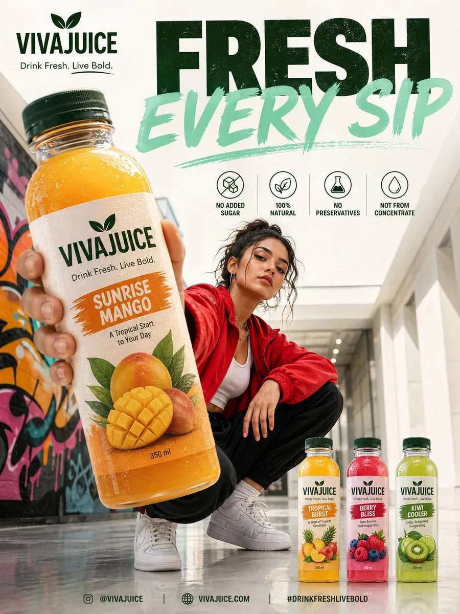 Street girl juice poster — After
