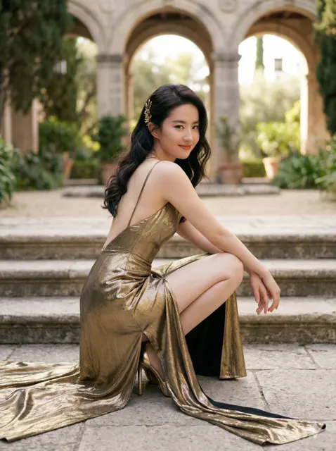 European courtyard golden glamour