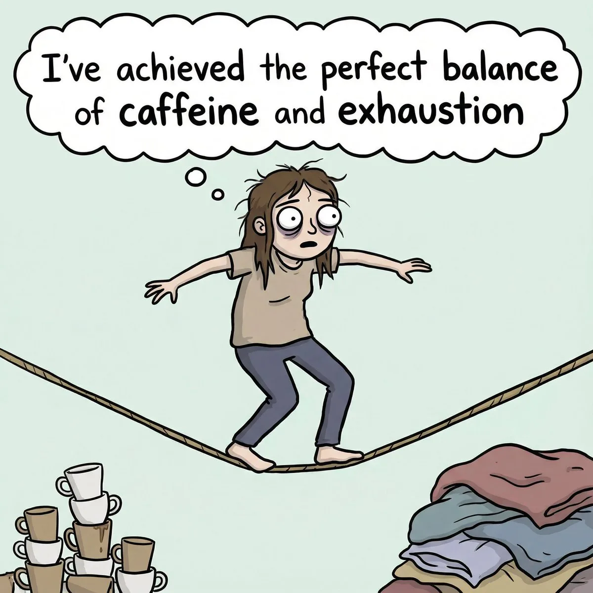 Caffeine exhaustion worker — After
