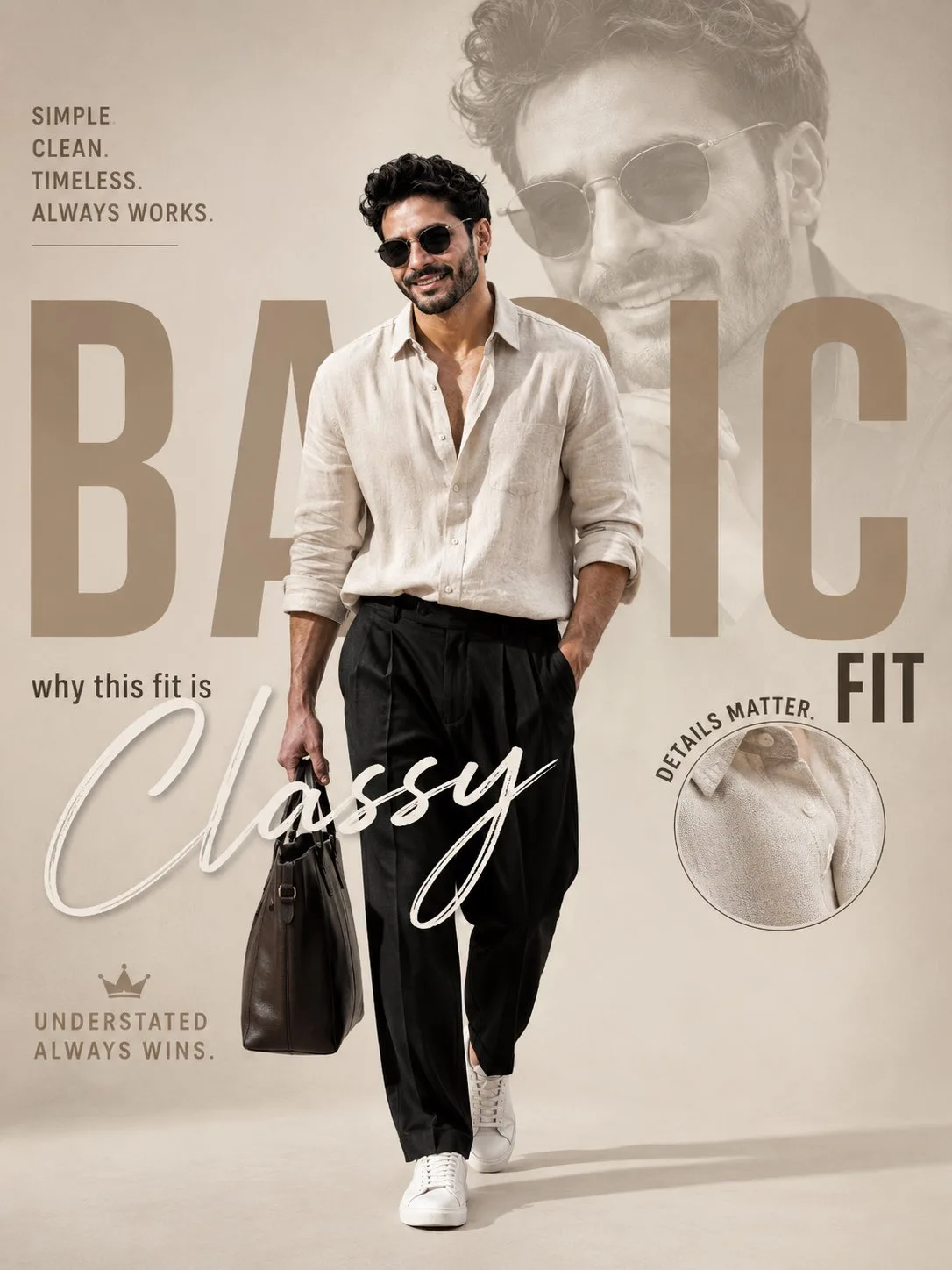 Premium mens fashion editorial poster design — Sonra